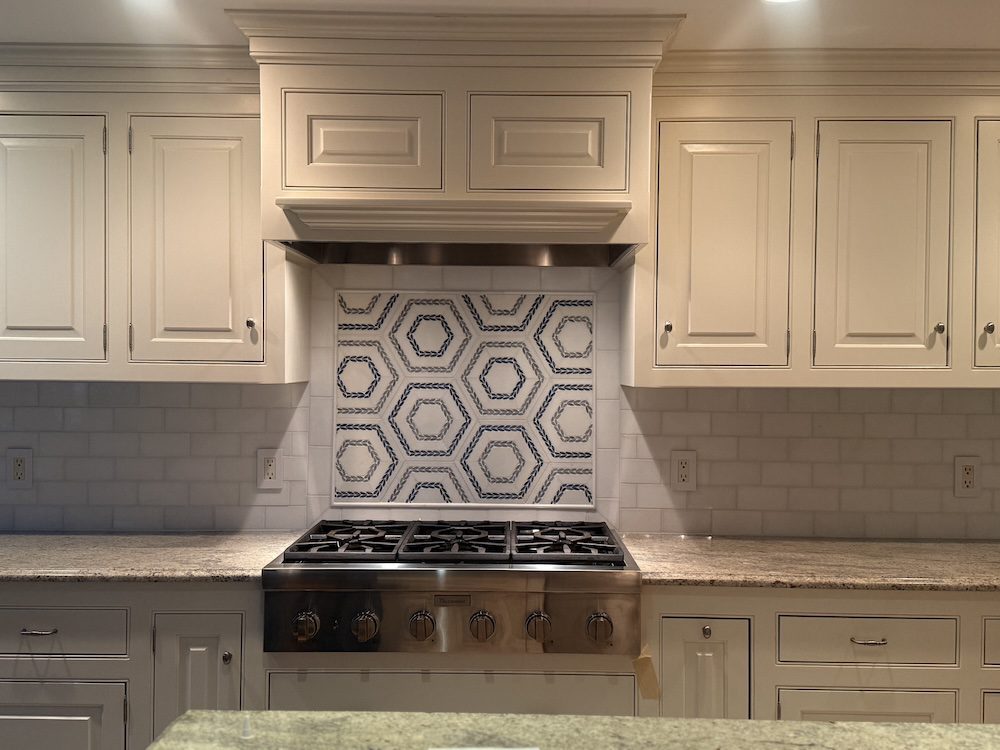 Natural Stone Mosaic Tile Kitchen Backsplash