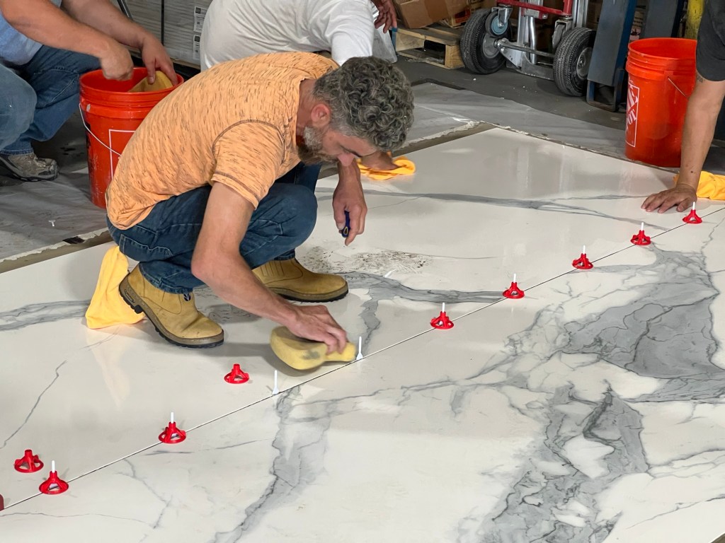 Large Porcelain Tile Installation