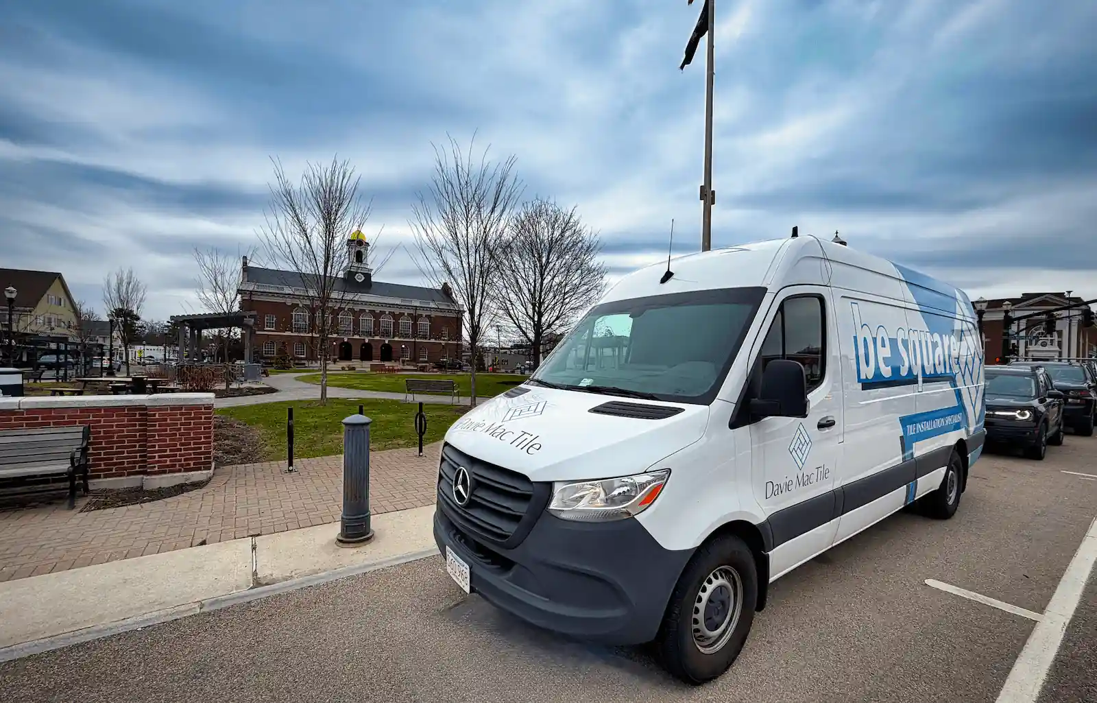 Davie Mac Tile van in Needham, MA — professional backsplash tile installation
