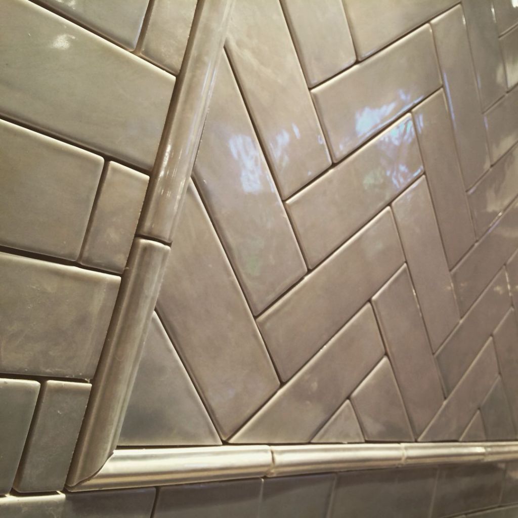 Close up on Herringbone Pattern - Backsplash